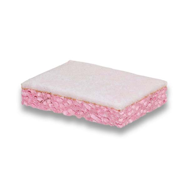 Tampon Blanc sur éponge végétale rose 800301